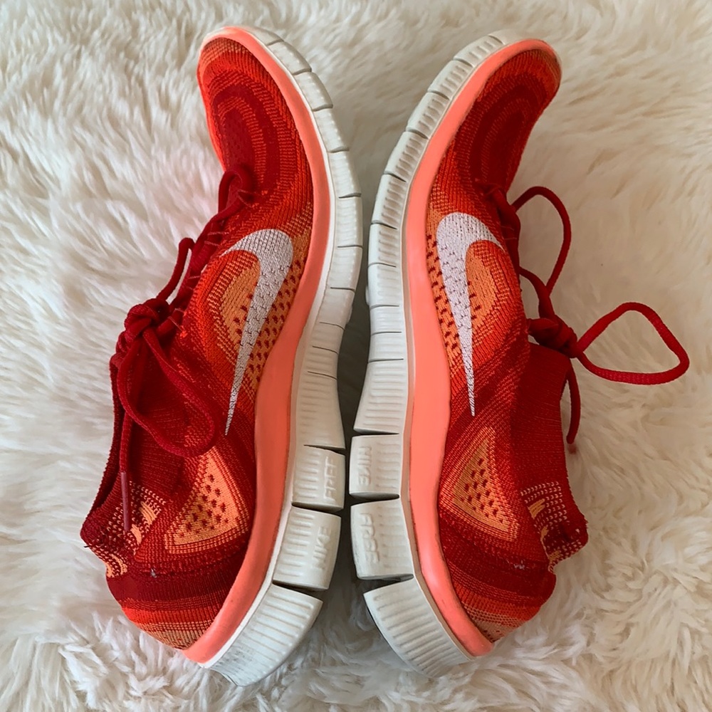 🔥NIKE FREE 4.0 FLYKNIT RED ORANGE 7.5